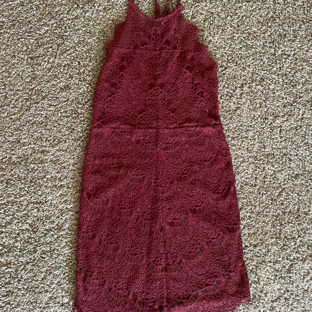 Free People Burgundy Lace Dress